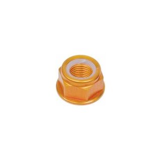 Achsschenkel Mutter Aluminium M14 mit Bund selbstsichernd Gold